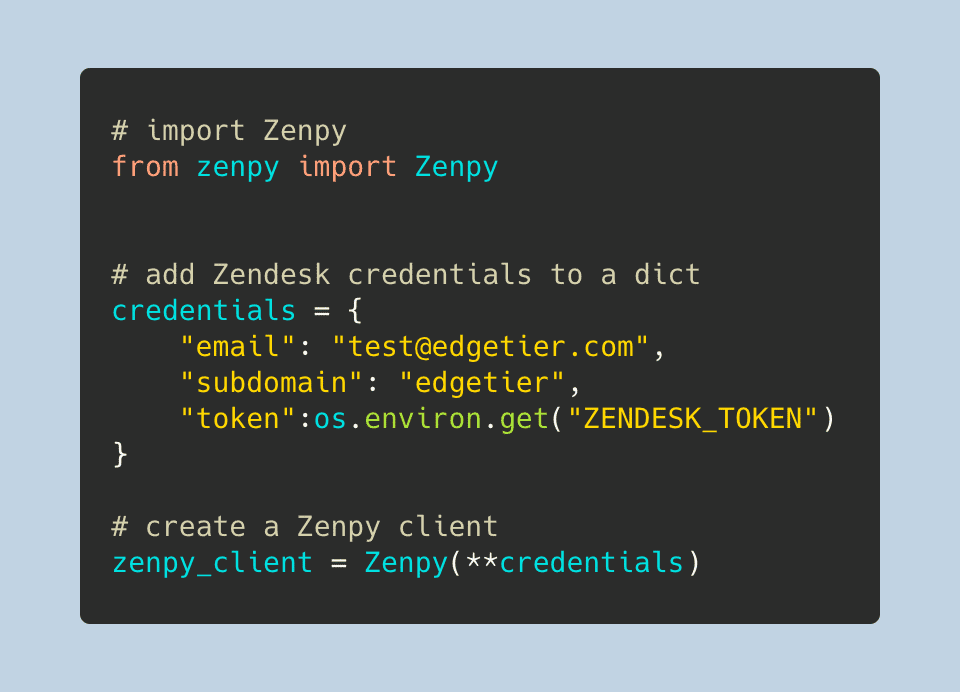 zenpy credentials code